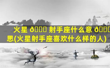 火星 🕊 射手座什么意 🐕 思(火星射手座喜欢什么样的人)